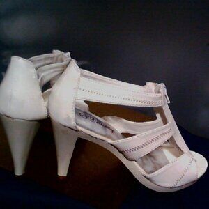 Women's White "Gladiator Style" Pumps